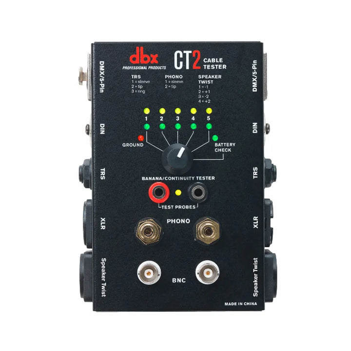 CT2 PROBADOR DE CABLES XLR, PHONO, BNC, DIN, DBX – Hipercentro Electrónico