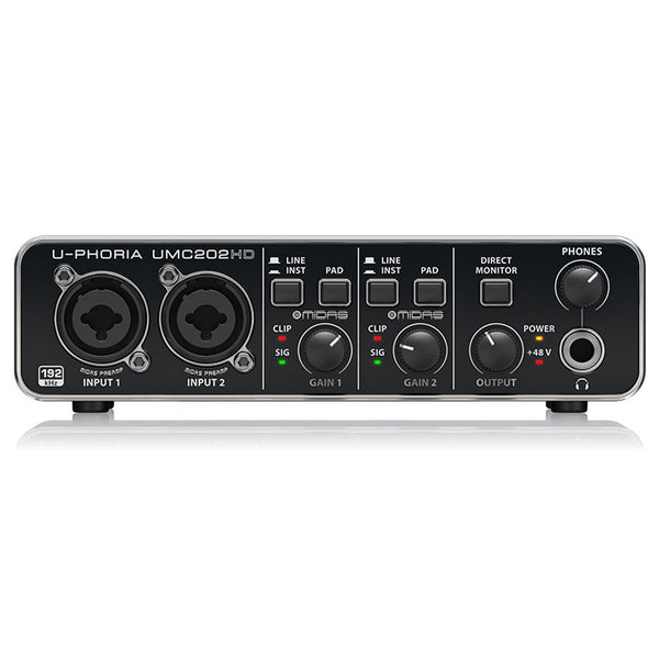 Interfaz de audio USB 2 entradas 2 salidas UMC202HD Behringer